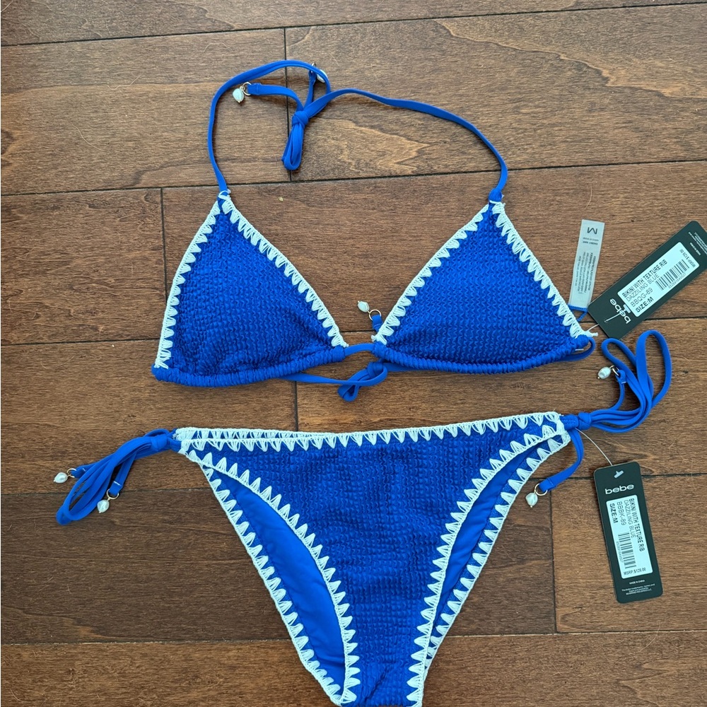 bebe Dazzling Blue Bikini Tag - Size M